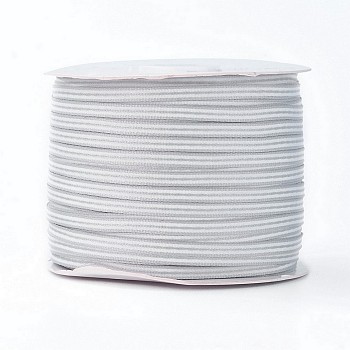 Nylon Ribbon, Stripe Pattern, For Jewelry Making, Silver, 3/16 inch(5mm), 200yards/roll(182.88m/roll)
