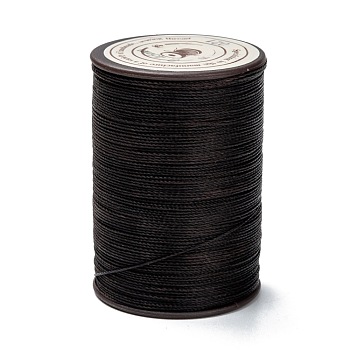 Round Waxed Polyester Thread String, Micro Macrame Cord, Twisted Cord, for Leather Sewing Stitching, Dark Coffee, 0.45mm, about 174.97 yards(160m)/roll