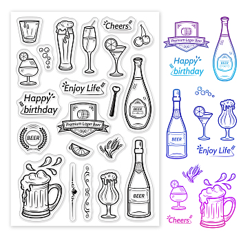 PVC Plastic Stamps, for DIY Scrapbooking, Photo Album Decorative, Cards Making, Stamp Sheets, Bottle Pattern, 16x11x0.3cm