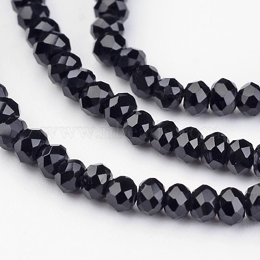 3mm Black Abacus Glass Beads