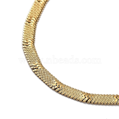 Ion Plating(IP) 304 Stainless Steel Herringbone Chain Necklace(NJEW-D045-05G)-3