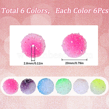 36Pcs 6 Colors Frosted Acrylic Beads(MACR-SC0001-14)-2