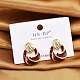 Brass Enamel Stud Earrings(EJEW-P301-08G)-1