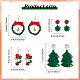 Anattasoul 4 paires 4 style thème de Noël cloche et nœud papillon en alliage boucles d'oreilles pendantes(EJEW-AN0001-98)-2
