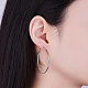 925 Sterling Silver Hoop Earrings(JE670A-04)-3
