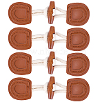 4 Pairs Wood & PU Imitation Leather Toggle Buckle, for Bag Sweater Jacket Coat, DIY Sewing Accessories Crafts, Saddle Brown, 150x42x12mm(DIY-CY0002-24)