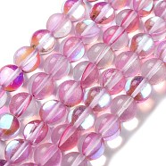 Synthetic Moonstone Beads Strands, Round, Orchid, 10mm, Hole: 1mm, about 19pcs/strand, 7.48 inch(19cm)(G-P528-J03-05)