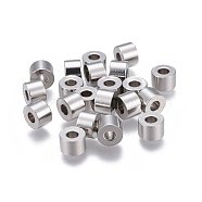 201 Stainless Steel Beads, Column, Stainless Steel Color, 6x4mm, Hole: 2.5mm(STAS-P236-12P)
