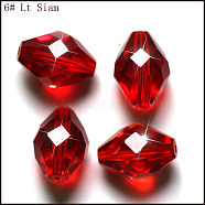 Imitation Austrian Crystal Beads, Grade AAA, Faceted, Bicone, Red, 8x11mm, Hole: 0.9~1mm(SWAR-F054-11x8mm-06)