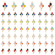 Elite 60Pcs 6 Colors Alloy Enamel Pendants, Balloon Charms, Mixed Color, 23.5x13x1.5mm, Hole: 1.8mm, 10pcs/color(ENAM-PH0002-42)