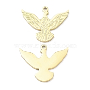 Ion Plating(IP) 316L Surgical Stainless Steel Pendants, Bird Charm, Real 18K Gold Plated, 20.5x25x1.3mm, Hole: 1.6mm(STAS-Q247-13G)