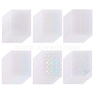 60 Sheets 6 Styles BOPP Plastic Transparent Holographic Lamination Sheets, Self Adhesive Photo Protective Transparency Film, Rectangle, Mixed Patterns, 297x212x0.2mm, 10 sheets/style(STIC-OC0001-12)
