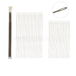 Stainless Steel Big Eye Beading Needles, Seed Bead Needle, with Storage Tube, White, 120~172x0.7~12mm, 41pcs/set(SENE-PW0013-02R)