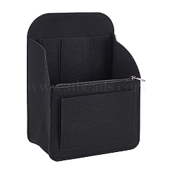 Felt Backpack Organizer Insert, Rucksack Bag Accessories, with Alloy Zipper, Black, 11x19.5x26.5cm, Unfold: 26.5x19.5x1.9cm(FIND-WH0248-288A-01)