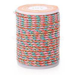 4-Ply Polycotton Cord Metallic Cord, Handmade Macrame Cotton Rope, for String Wall Hangings Plant Hanger, DIY Craft String Knitting, Colorful, 1.5mm, about 4.3 yards(4m)/roll(OCOR-Z003-D32)