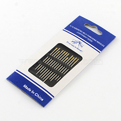 Iron Pins, Self-Threading Needles, Platinum & Golden, 36~42mm, Pin: 0.8mm, 12pcs/set(NEED-Q002)