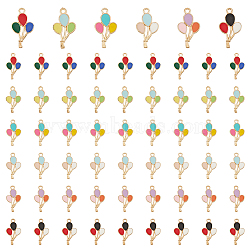 Elite 60Pcs 6 Colors Alloy Enamel Pendants, Balloon Charms, Mixed Color, 23.5x13x1.5mm, Hole: 1.8mm, 10pcs/color(ENAM-PH0002-42)