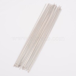 Steel Beading Needles, Stainless Steel Color, 121x0.7mm, about 25~30pcs/bag(ES011Y)