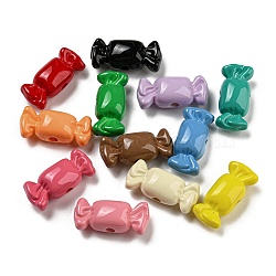 Opaque Baking Paint Acrylic Beads, Candy, Mixed Color, 12x27x10.5mm, Hole: 3.2mm(MACR-M031-03)