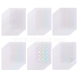 60 Sheets 6 Styles BOPP Plastic Transparent Holographic Lamination Sheets, Self Adhesive Photo Protective Transparency Film, Rectangle, Mixed Patterns, 297x212x0.2mm, 10 sheets/style(STIC-OC0001-12)