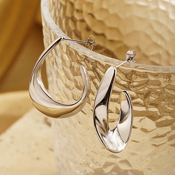 Stainless Steel U-shape Stud Earrings for Women