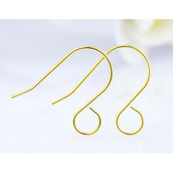 100Pcs 316 Stainless Steel French Earring Hooks, Flat Earring Hooks, Ear Wire, with Horizontal Loop, Golden, 26x20mm, Hole: 4.6mm, 20 Gauge, Pin: 0.8mm