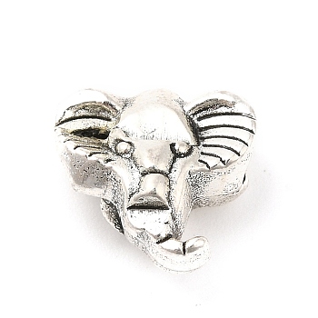 Tibetan Style Alloy Beads, Elephant, Antique Silver, 11x11.5x6.5mm, Hole: 3.4mm, about 304pcs/500g