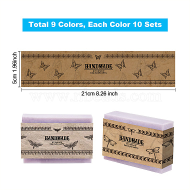 90pcs 9 styles d'étiquettes en papier savon à motif d'insectes(DIY-WH0399-69-022)-4