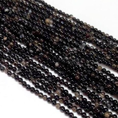 Brins de perles d'onyx noir naturel(G-H1567-8MM)-3