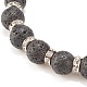Natural Lava Rock Stretch Bracelet with Crystal Rhinestone Beads(BJEW-JB08191-02)-4