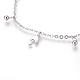 Bracelets de cheville en 304 acier inoxydable avec pendentif(AJEW-O028-03P)-2