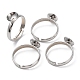 Adjustable 304 Stainless Steel Finger Rings Components(X-STAS-E163-97P)-1