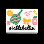 Pickleball Theme Silicone Focal Beads, Focal Beads, Colorful, Rectangle, 22x29x8mm, Hole: 3mm(SIL-A012-03A)