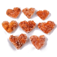 Heart Natural Drusy Citrine Display Decorations, Raw Citrine Cluster, 40~50mm(PW-WGAA3BE-02)