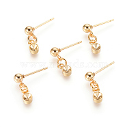 201 Stainless Steel Stud Earring Settings, with 304 Stainless Steel Pins, For Pointed Back Rivoli Rhinestone, Golden, 15mm, Pin: 0.8mm, Fit for 3.5mm Rhinestone(STAS-L226-089A-G)