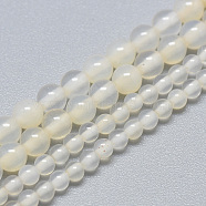 Natural White Chalcedony Beads Strands, Round, 2mm, Hole: 0.5mm, about 196pcs/strand, 16.3 inch(G-S266-2mm-13)