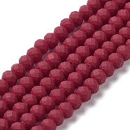 Glass Beads Strands, Faceted, Frosted, Rondelle, FireBrick, 2.5mm, Hole: 1mm, about 195pcs/strand, 11 inch(27.5cm)(EGLA-A034-P2mm-MD02)