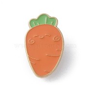 Cute Carrot Enamel Pins, Zinc Alloy Brooches for Backpack Clothes, Coral, 34x20.5mm(JEWB-S041-01H-G)