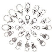 ARRICRAFT Tibetan Style Alloy Lobster Claw Clasps, Oval, Cadmium Free & Lead Free, Antique Silver, 64pcs/box(TIBE-AR0001-002AS-NR)