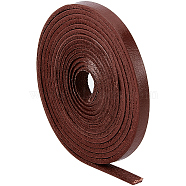 2M Flat Leather Cord, for Jewelry Making, Coconut Brown, 6x2mm, about 2.19 Yards(2m)/pc(LC-WH0007-07A-01)