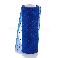Glitter Deco Mesh Ribbons, Tulle Fabric, for Wedding Party Decoration, Skirts Decoration Making, Blue, 5.90~5.94 inch(15~15.1cm),  10yards/roll(OCOR-H100-D17)