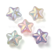 UV Plating Rainbow Iridescent Imitation Jelly Acrylic Beads, Star, Mixed Color, 19x20x9mm, Hole: 2mm(OACR-C007-07)