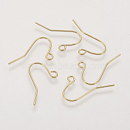 Jewelry Findings, Iron Earring Hooks, Ear Wire, with Horizontal Loop, Nickel Free, Golden, 12x17mm(IFIN-J079F-G)