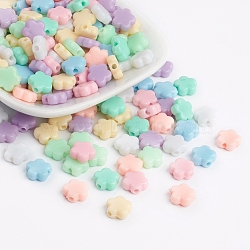 Opaque Acrylic Beads, Flower Beads, Mixed Color, 9x9.5x4mm, Hole: 2mm, about 2270pcs/500g(SACR-R796-M)