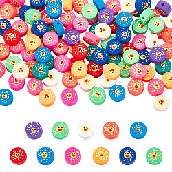 Nbeads 5 Strands Handmade Polymer Clay Beads Strands, for DIY Jewelry Crafts Supplies, Flat Round with Duck, Mixed Color, 9x4mm, Hole: 1.5mm, about 40pcs/strand, 15.16 inch ~15.55 inch(38.5cm), 5 strands/box(CLAY-NB0001-46)