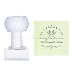 Plastic Stamps, DIY Soap Molds Supplies, Square, Butterfly Pattern, 38x38mm(DIY-WH0350-087)