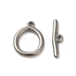 Non-Tarnish 304 Stainless Steel Toggle Clasps, Oval, Stainless Steel Color, oval: 20x16x3mm, Hole: 1.8mm, Bar: 6x22x2.5mm, Hole:1.8mm(STAS-Q324-10P)