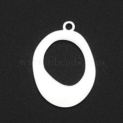 201 Stainless Steel Pendants, Laser Cut, Hollow, Oval, Stainless Steel Color, 22x16x1mm, Hole: 1.6mm(STAS-N090-LA058)