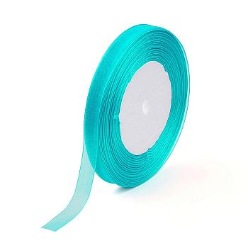 Sheer Organza Ribbon, Wide Ribbon for Wedding Decorative, Dark Turquoise, 3/4 inch(20mm), 25yards(22.86m)