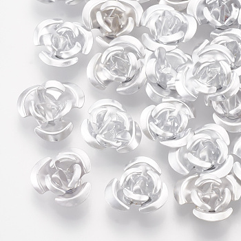 Aluminum Beads, 3-Petal Flower, WhiteSmoke, 8.5~9x4.5mm, Hole: 1mm, about 950pcs/bag